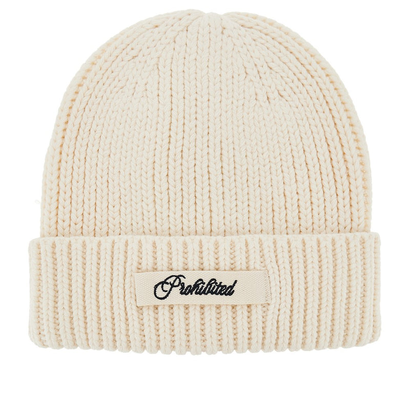 Prohibited Prohibited Echo Cotton-blend Beanie Hat White - World Class Fashion