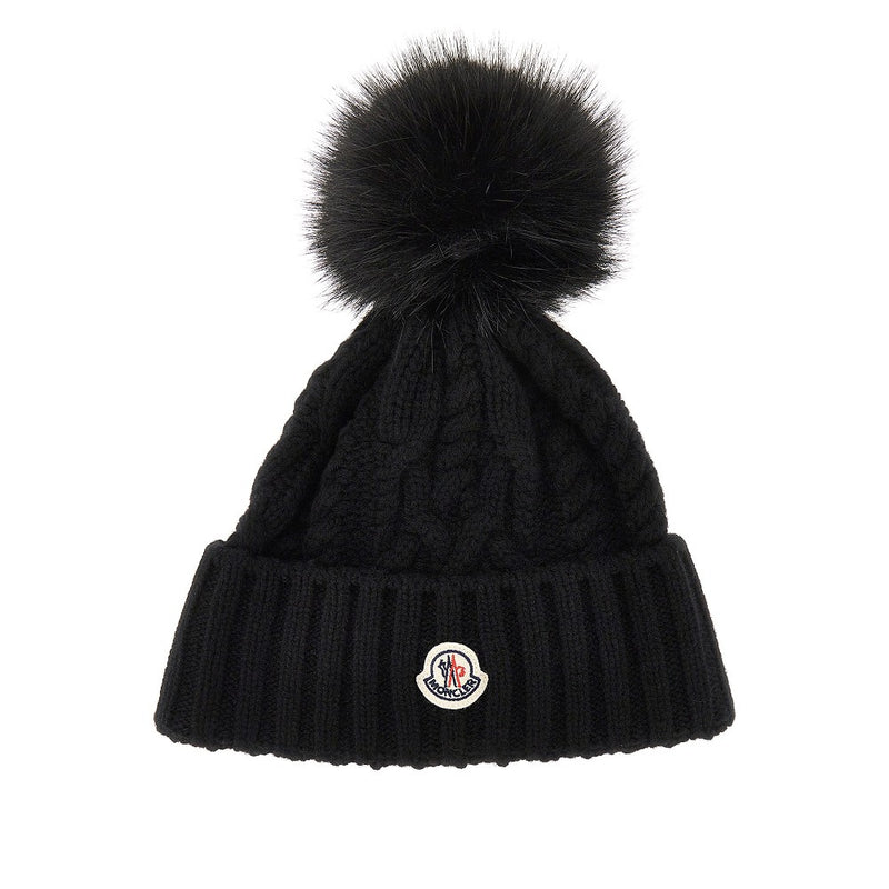 Moncler Moncler Cashmere Wool Beanie Hat Black Women - World Class Fashion
