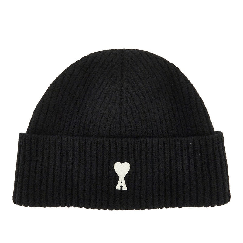 Ami Ami 'Ami De Coeur' Wool Beanie Hat Black - World Class Fashion