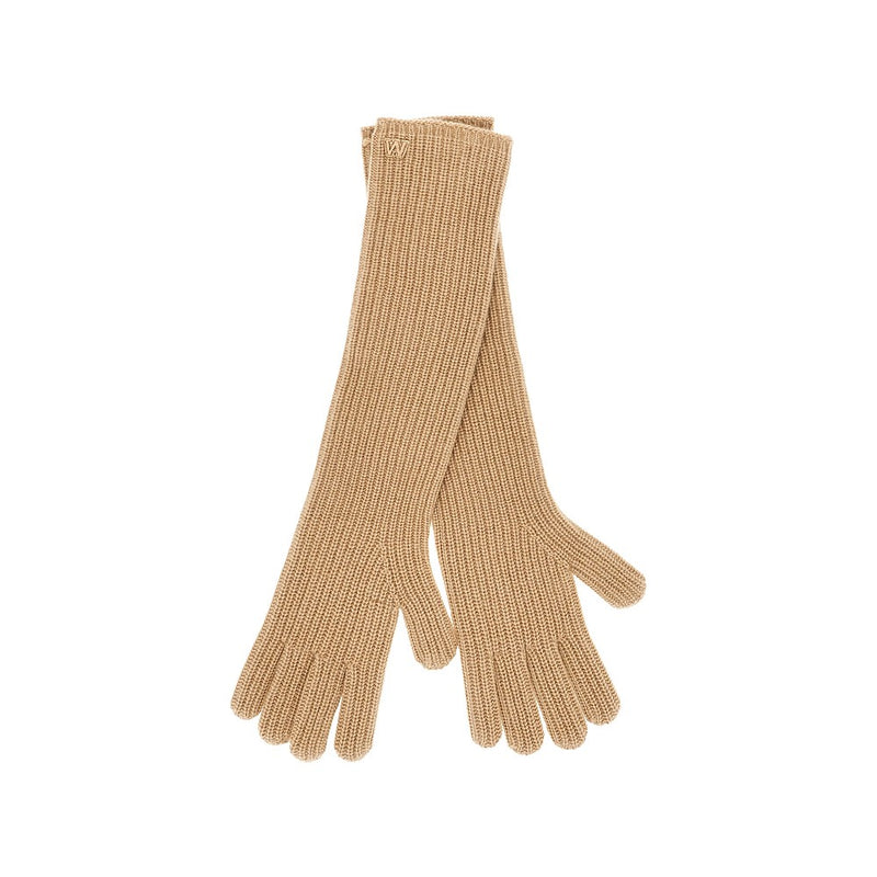 Max Mara Weekend Max Mara Weekend Long Cashmere Gloves Beige - World Class Fashion