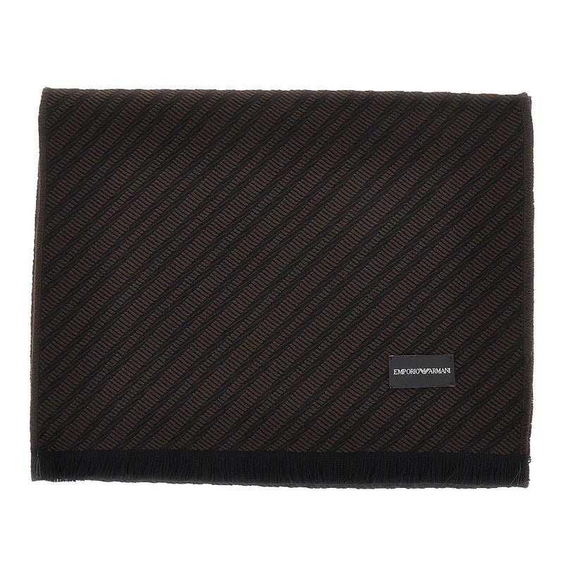 Emporio Armani Emporio Armani Jacquard Viscose Blend Scarf Brown - World Class Fashion