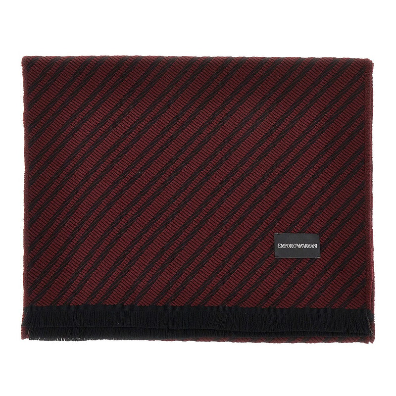 Emporio Armani Emporio Armani Jacquard Wool Scarf Red - World Class Fashion