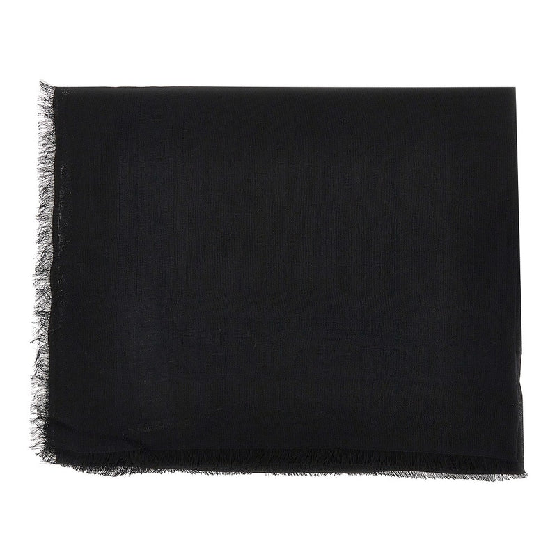 Emporio Armani Emporio Armani Jacquard Logo Shawl Black Women - World Class Fashion