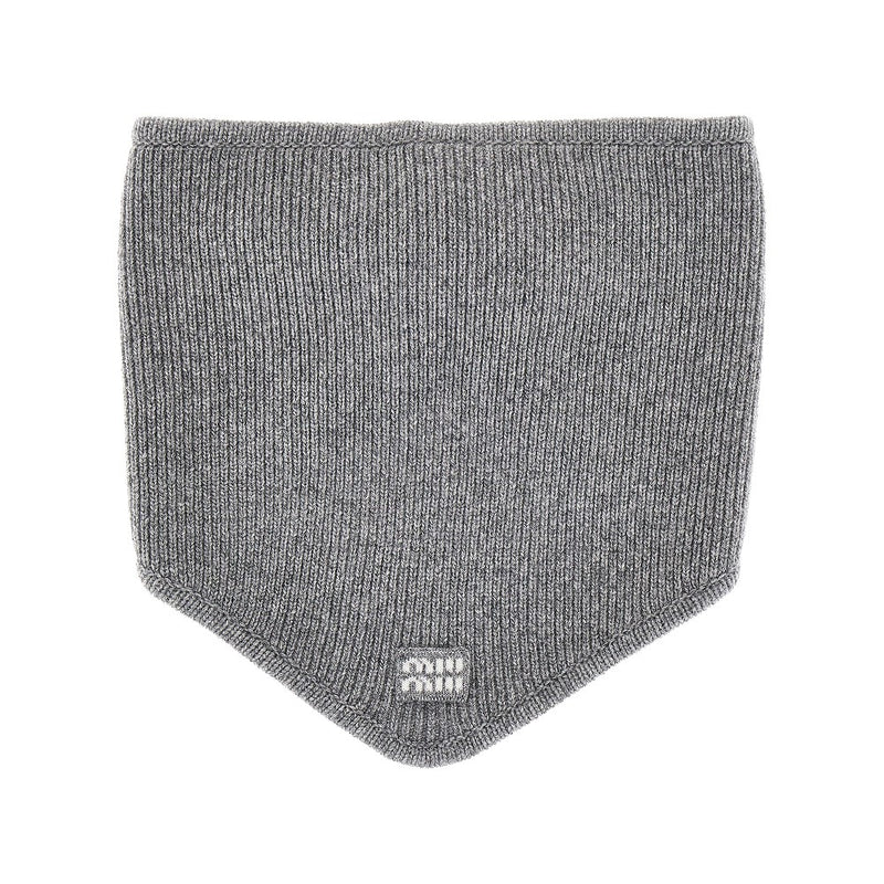 Miu Miu Miu Miu Cashmere and Virgin Wool Scarf Grey - World Class Fashion