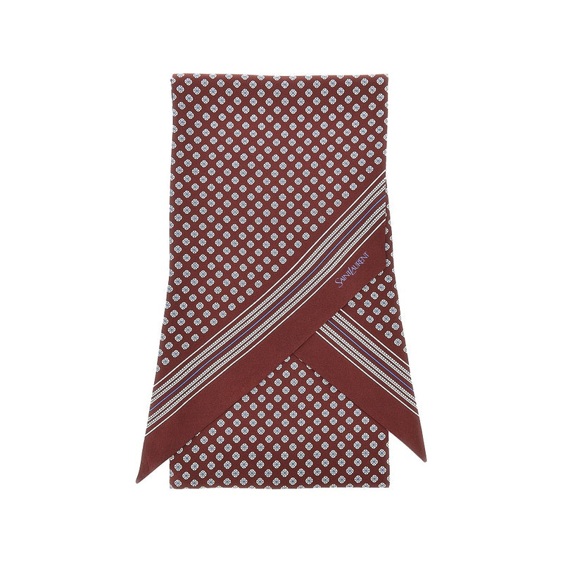 Saint Laurent Saint Laurent Silk Twill Lavalliere Scarf Red - World Class Fashion