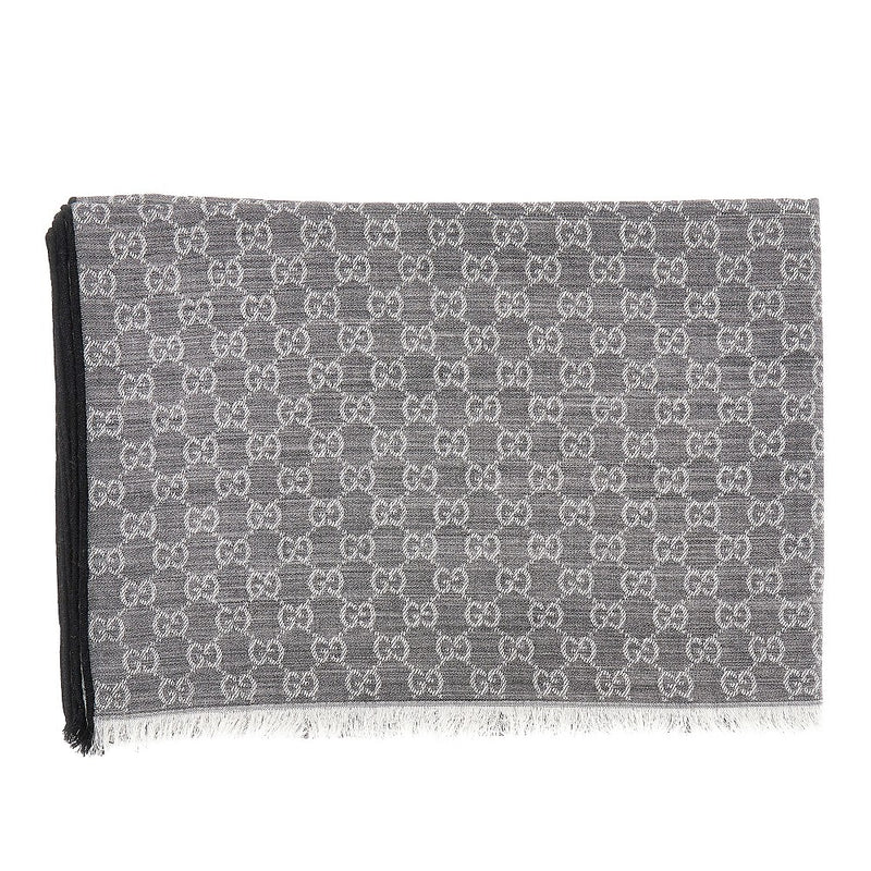 Gucci Gucci Jacquard Silk Wool-blend Scarf Grey - World Class Fashion