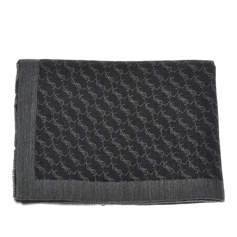Saint Laurent Saint Laurent Cassandre Cashmere Silk Scarf Grey - World Class Fashion