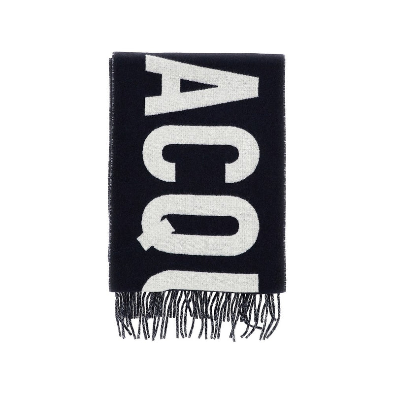 Jacquemus Jacquemus Jacquard Logo Wool Scarf Blue - World Class Fashion