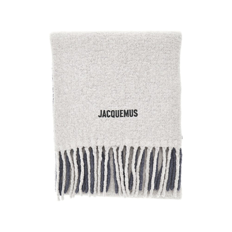 Jacquemus Jacquemus Moisson Alpaca-blend Scarf Grey - World Class Fashion