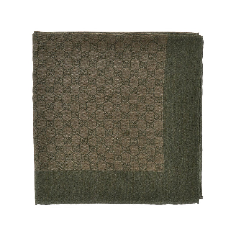 Gucci Gucci Silk and Wool-blend Scarf Green - World Class Fashion