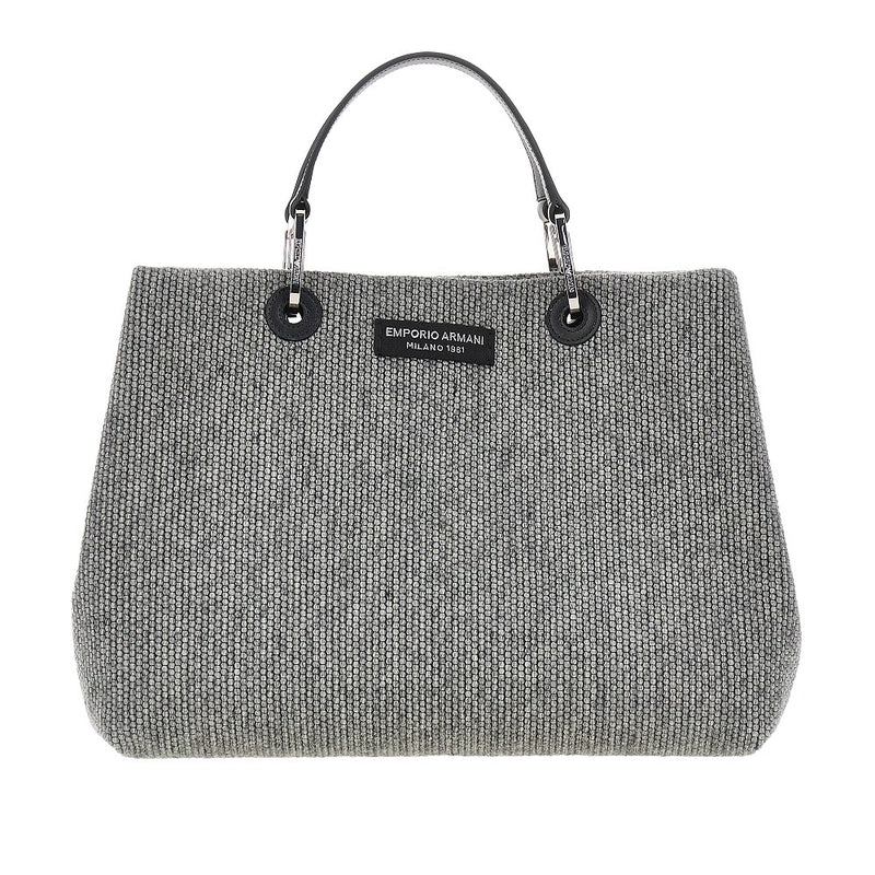 Emporio Armani Emporio Armani Wool-blend Medium Shopping Bag Grey - World Class Fashion