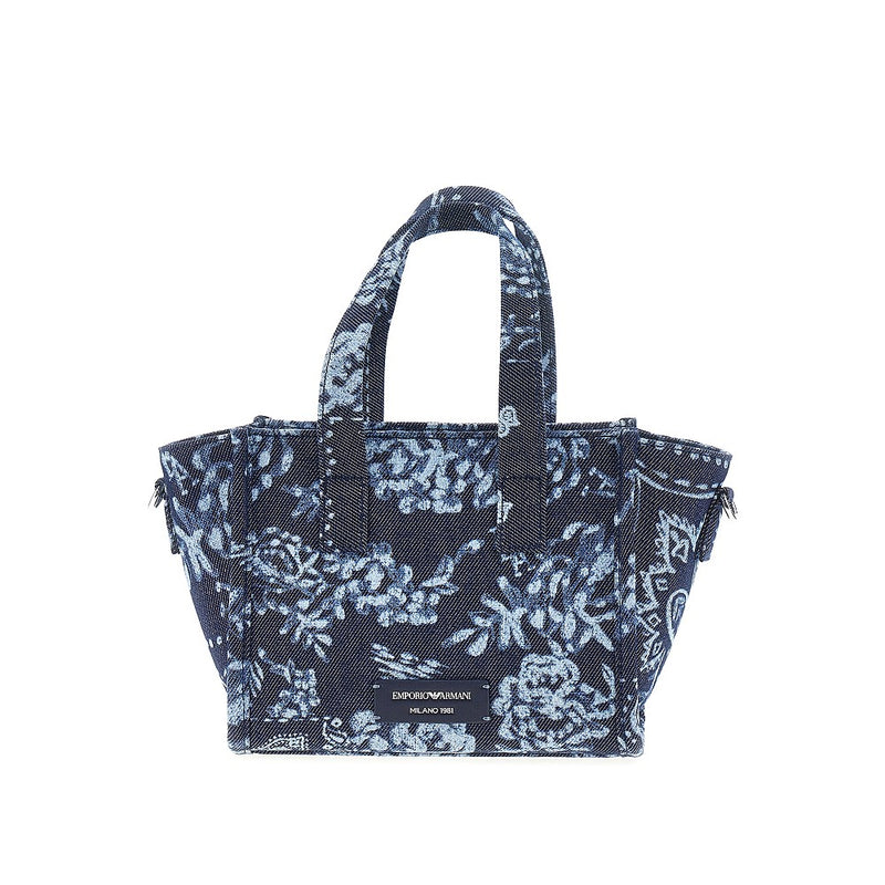 Emporio Armani Emporio Armani Bandana Canvas Shopping Bag Blue - World Class Fashion