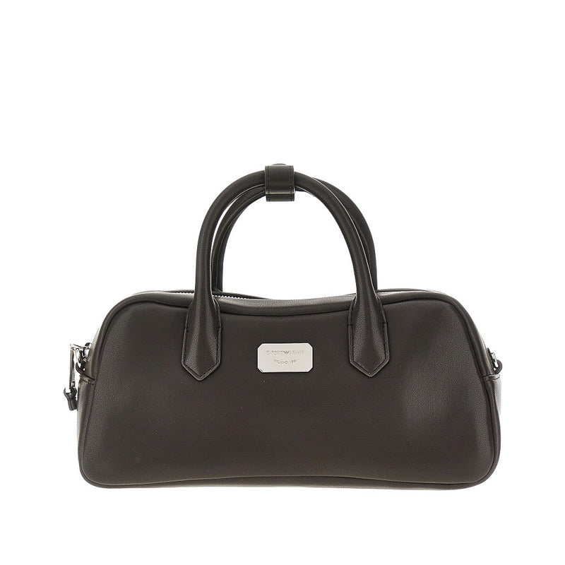 Emporio Armani Emporio Armani Nappa Leather Medium Bowling Bag Brown - World Class Fashion