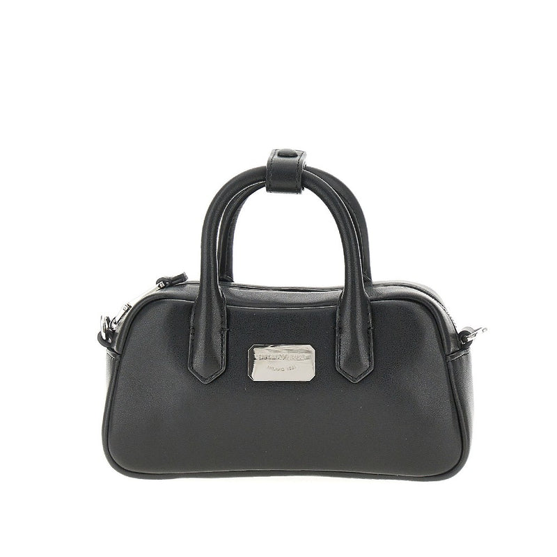 Emporio Armani Emporio Armani Nappa Leather Mini Bowling Bag Black - World Class Fashion