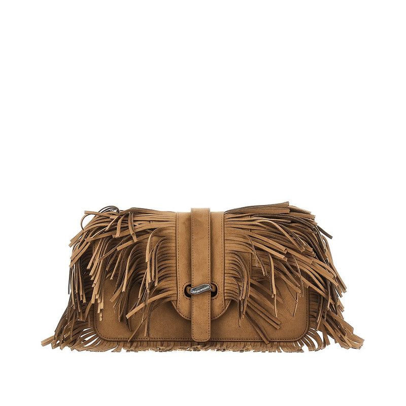 Emporio Armani Emporio Armani Faux Suede Leather Bag Brown Women - World Class Fashion