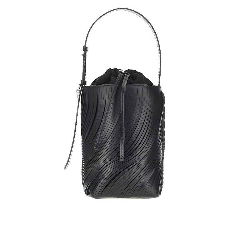 Emporio Armani Emporio Armani Fringed Leather Bucket Bag Black - World Class Fashion
