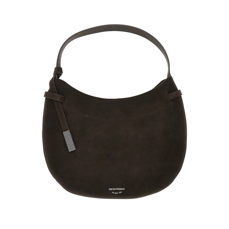 Emporio Armani Emporio Armani Suede Leather Hobo Bag Brown - World Class Fashion