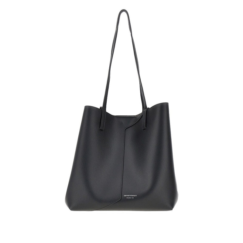 Emporio Armani Emporio Armani 1981 Leather Shopping Bag Black - World Class Fashion