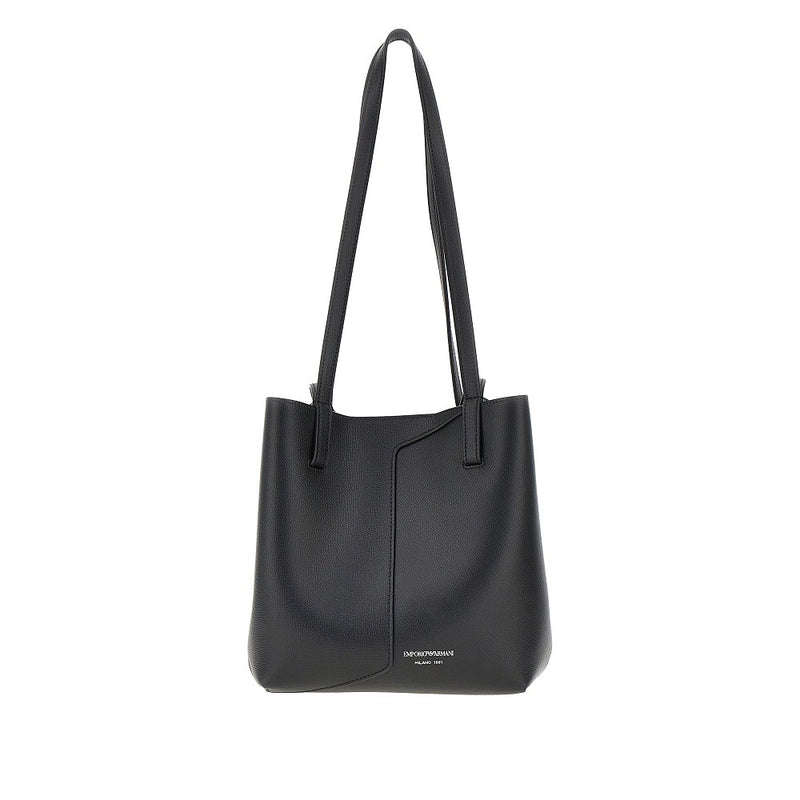 Emporio Armani Emporio Armani 'Emporio Armani 1981' Leather Tote Bag Black - World Class Fashion