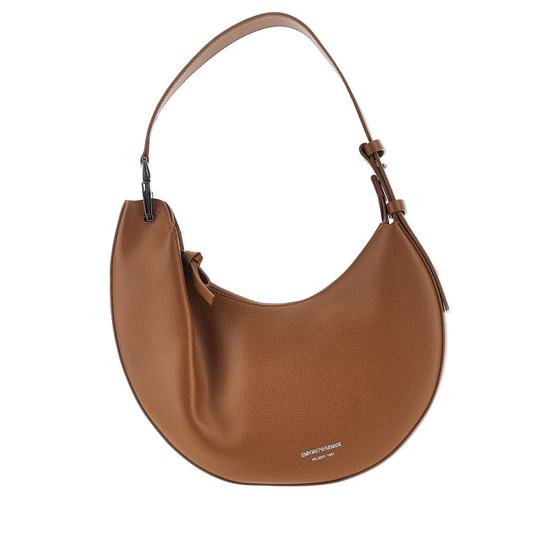 Emporio Armani Emporio Armani 1981 Grain Leather Hobo Bag Brown - World Class Fashion