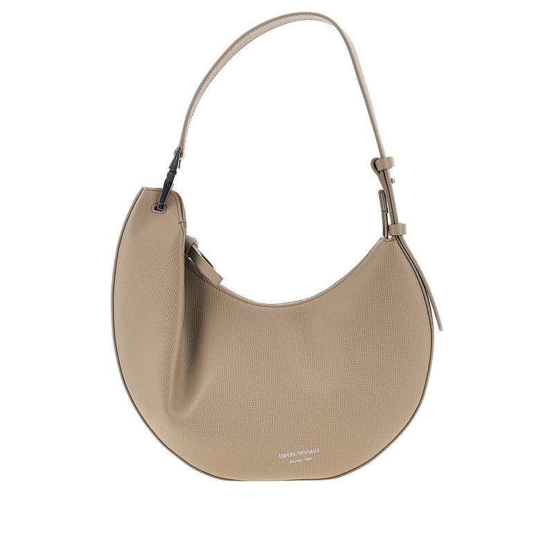 Emporio Armani Emporio Armani 'Emporio Armani 1981' Grey Leather Hobo Bag - World Class Fashion