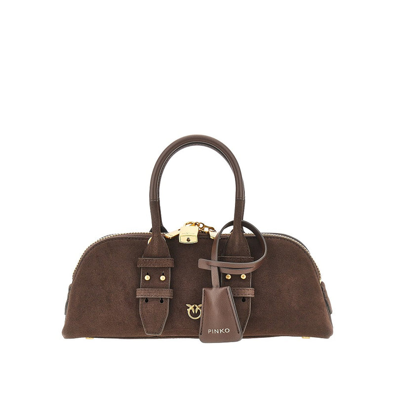 Pinko Pinko Escape Bag Suede Leather Brown - World Class Fashion