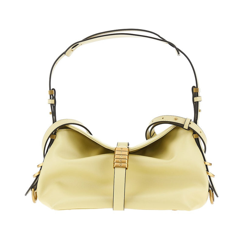 Pinko Pinko Small Saddle Baguette Leather Bag Yellow - World Class Fashion