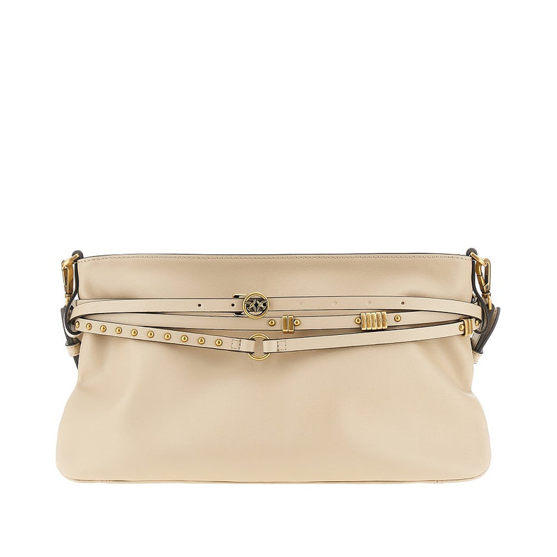 Pinko Pinko Leather Belt Bag Medium Beige Women - World Class Fashion