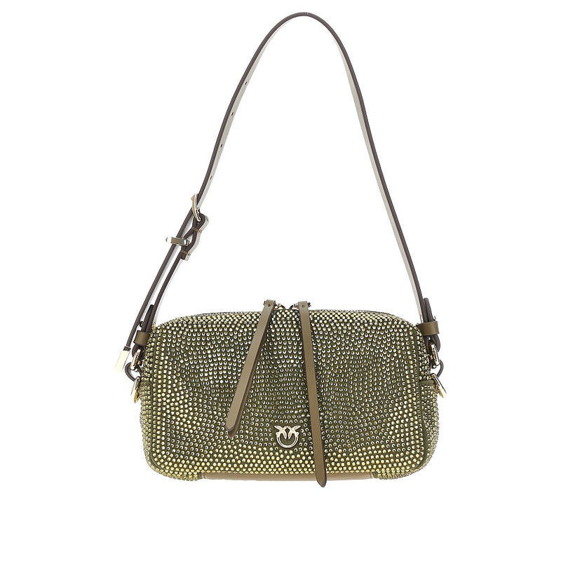 Pinko Pinko Full Strass Mini Crossbody Bag Green - World Class Fashion