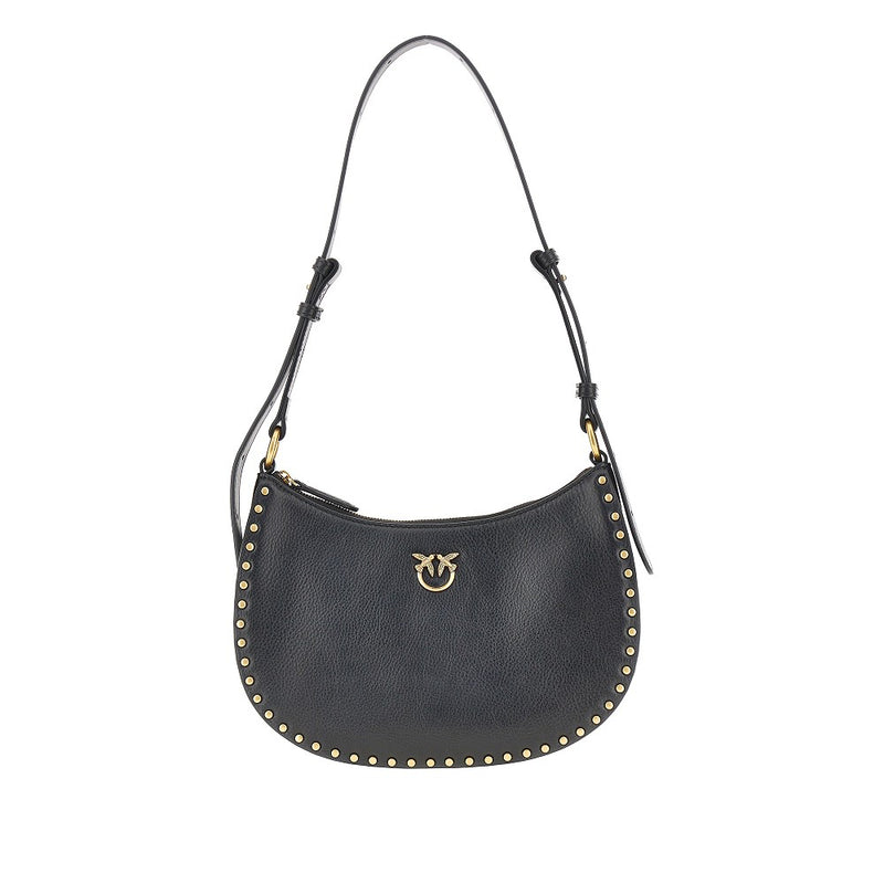 Pinko Pinko Mini Half Moon Leather Shoulder Bag Black - World Class Fashion