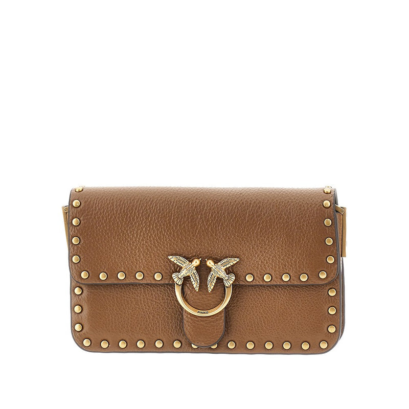 Pinko Pinko Baby Love Bag One Slouchy Leather Brown - World Class Fashion