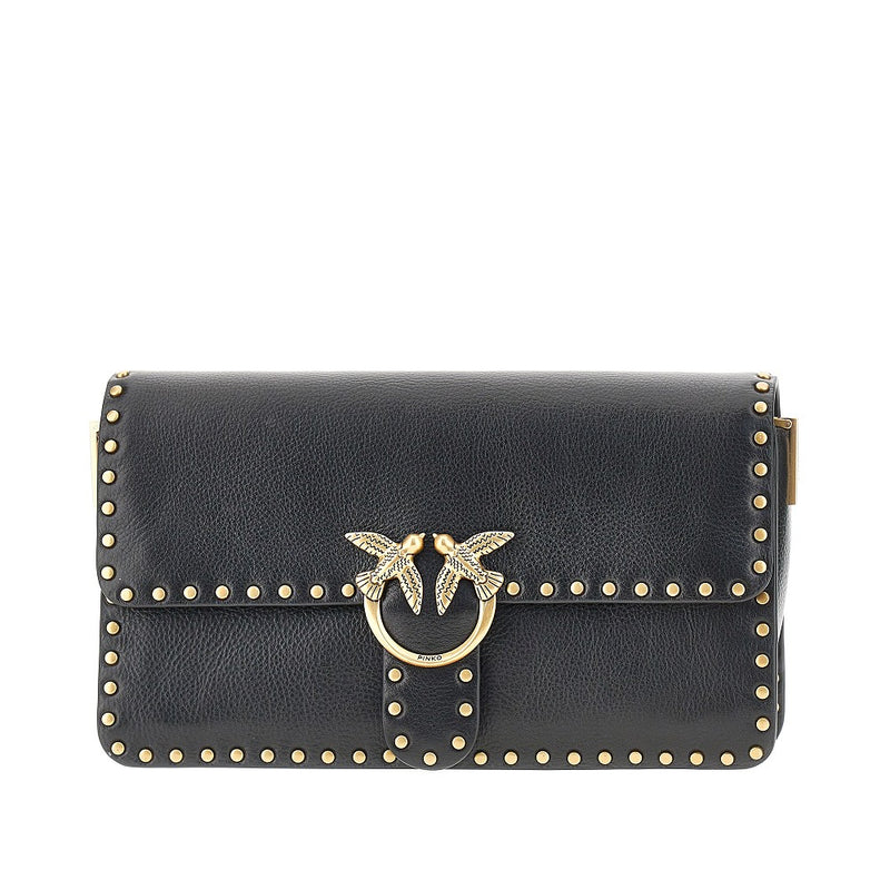 Pinko Pinko Love One Slouchy Leather Bag Black - World Class Fashion