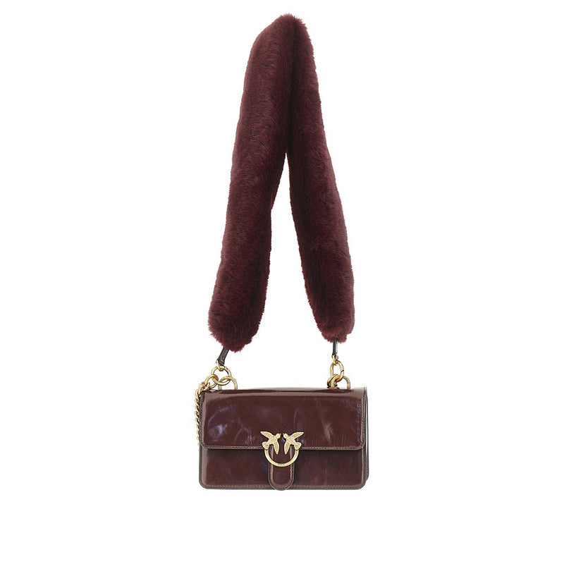 Pinko Pinko Love One Bag Red with Faux Fur Strap - World Class Fashion