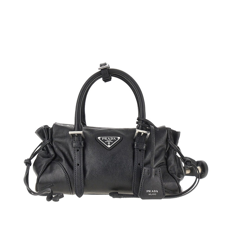 Prada Prada Leather Small 'Prada Karin' Bag Black - World Class Fashion