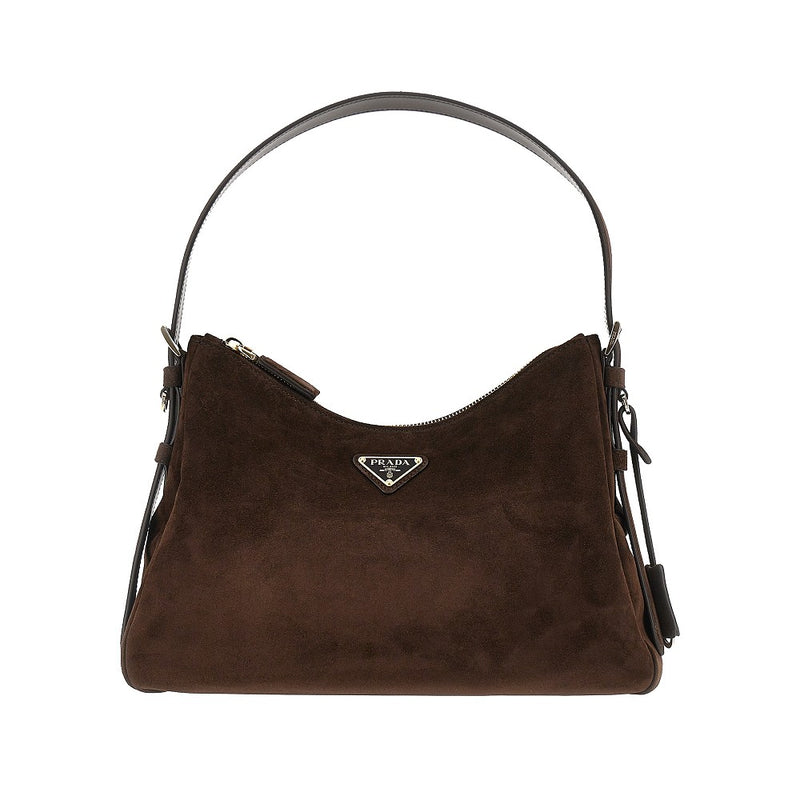 Prada Prada Aimée Suede Leather Bag Brown - World Class Fashion