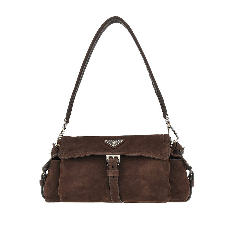 Prada Prada Explore Suede Leather Bag Brown - World Class Fashion