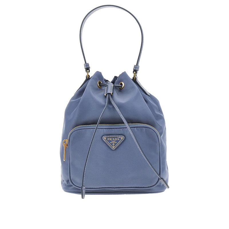 Prada Prada Re-Nylon Duet Bucket Bag Blue - World Class Fashion