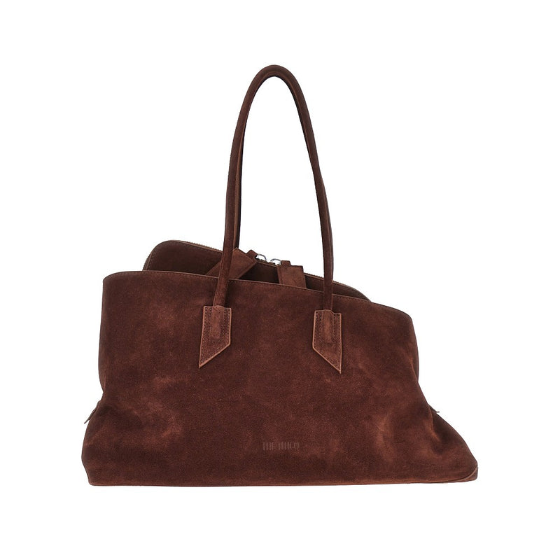 The Attico The Attico La Passeggiata Suede Leather Bag Brown - World Class Fashion