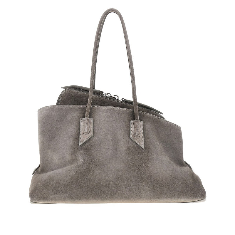 The Attico The Attico La Passeggiata Suede Leather Bag Grey - World Class Fashion