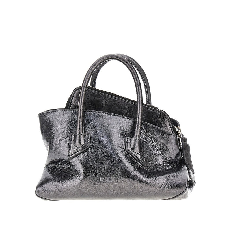 The Attico The Attico Leather Mini La Passeggiata Bag Grey - World Class Fashion