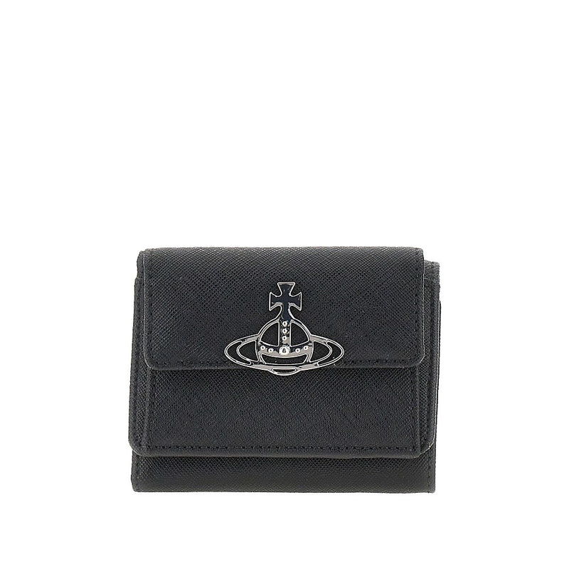 Vivienne Westwood Vivienne Westwood Saffiano Leather Small Wallet Black - World Class Fashion