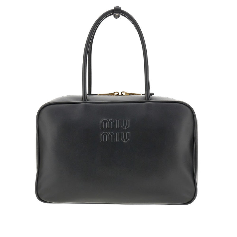 Miu Miu Miu Miu Beau Leather Bag Black - World Class Fashion