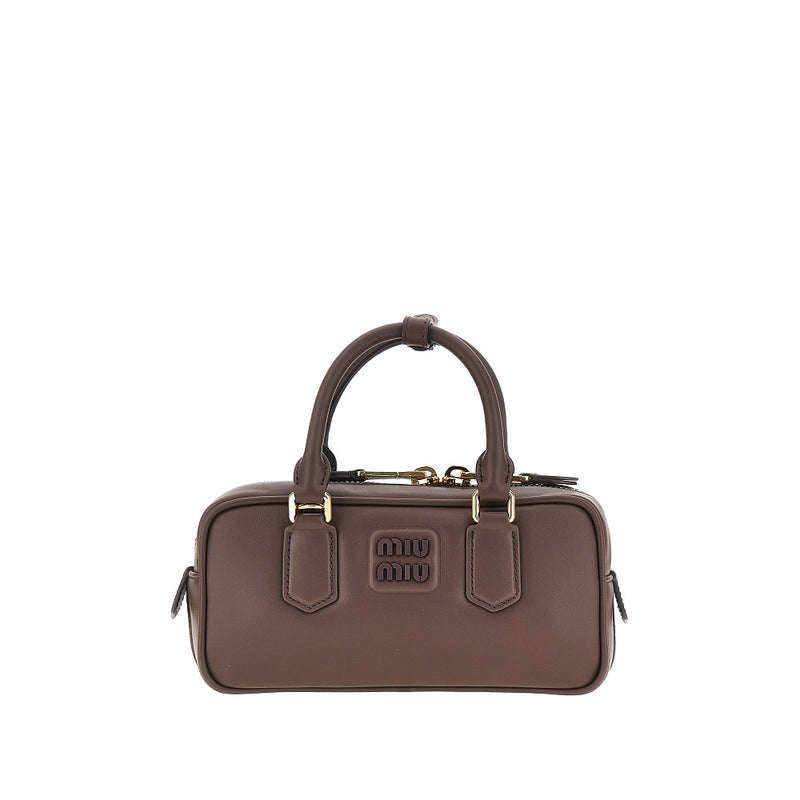 Miu Miu Miu Miu Padded Nappa Leather Arcadie Bag Brown - World Class Fashion