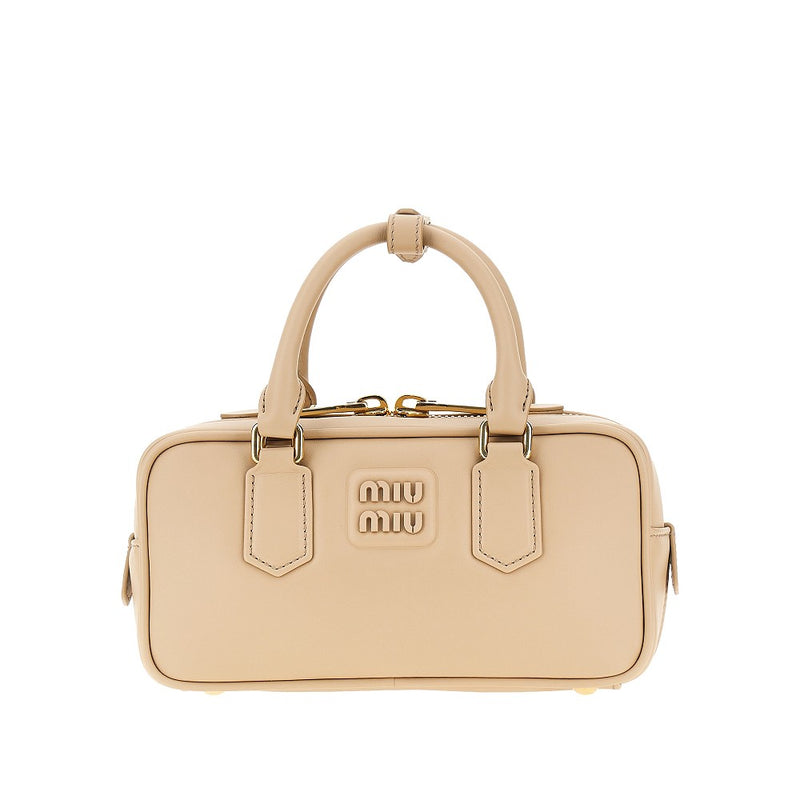 Miu Miu Miu Miu Arcadie Padded Nappa Leather Bag Beige - World Class Fashion