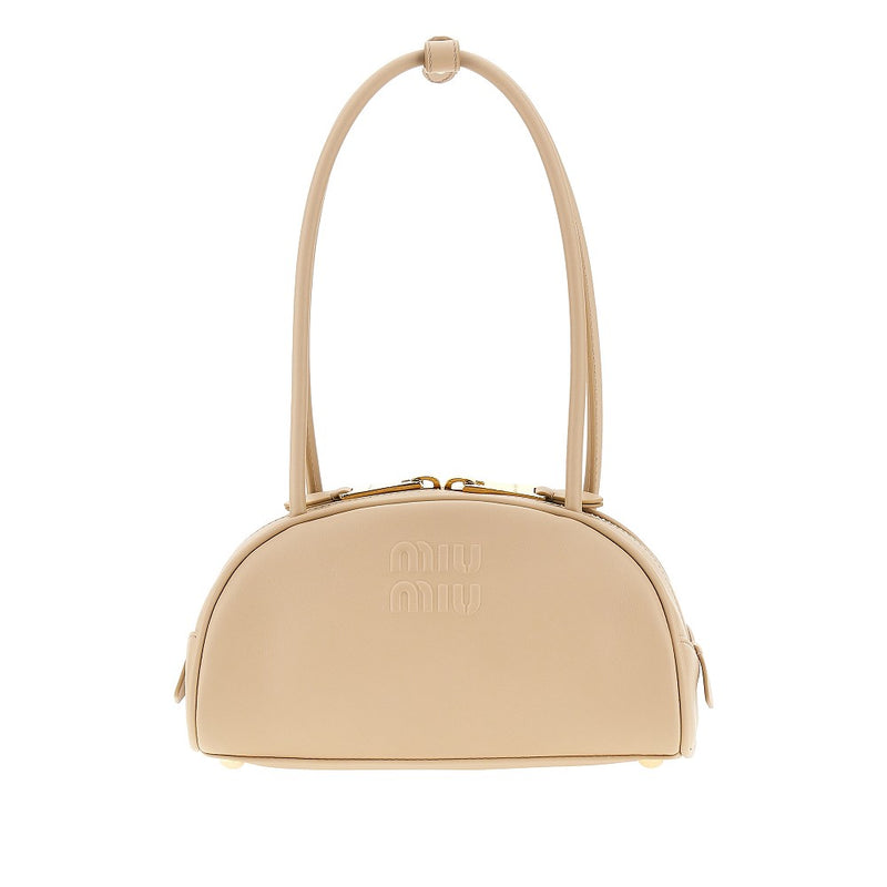 Miu Miu Miu Miu Beau Leather Bag Beige - World Class Fashion