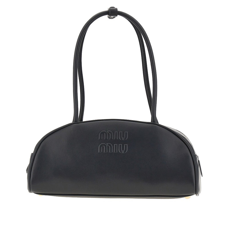 Miu Miu Miu Miu Leather Medium Beau Bag Black - World Class Fashion