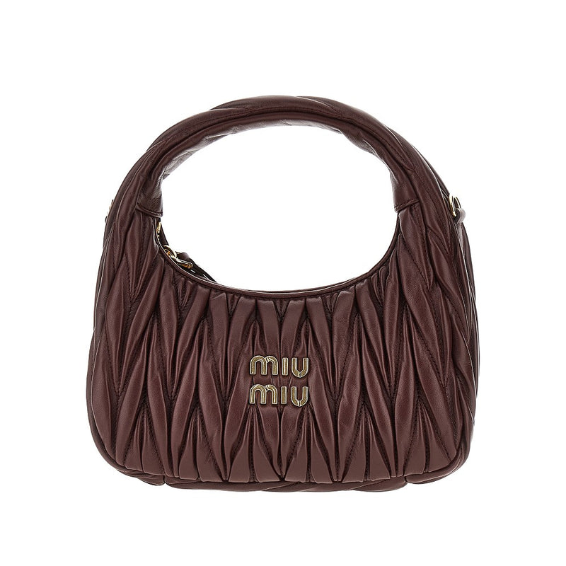 Miu Miu Miu Miu Small Miu Wander Hobo Bag Red - World Class Fashion