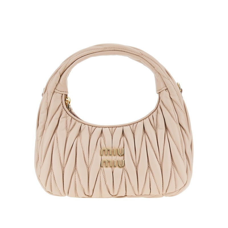 Miu Miu Miu Miu Small Miu Wander Hobo Bag Pink - World Class Fashion