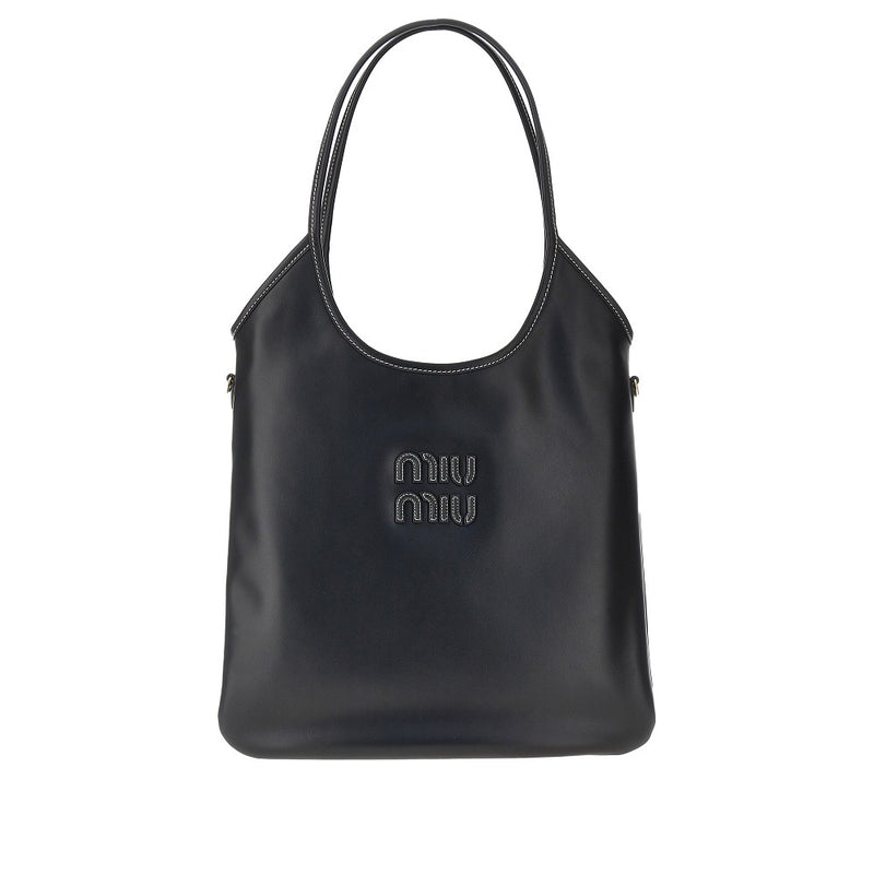 Miu Miu Miu Miu Ivy Leather Bag Black - World Class Fashion