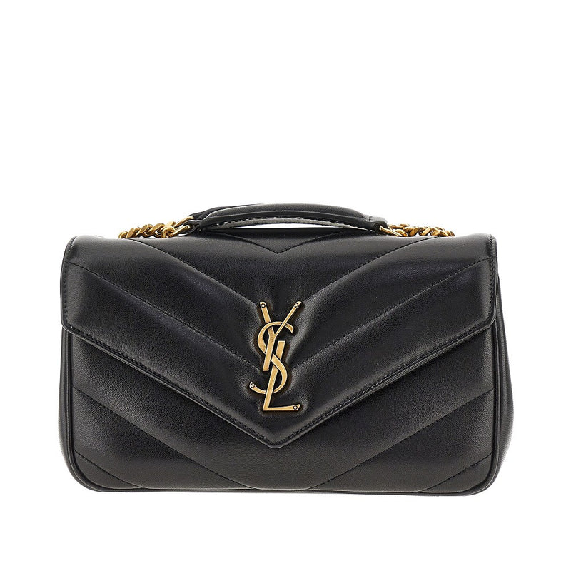 Saint Laurent Saint Laurent Quilted Nappa Leather Loulou Bag Black - World Class Fashion